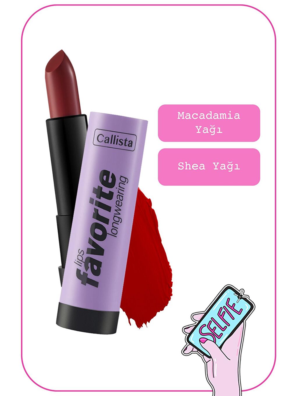 Callista Kırmızı Lips Favorite Longwearing Lipstick Kalıcı Ruj 303 Bold Princess - Kırmızı - 1