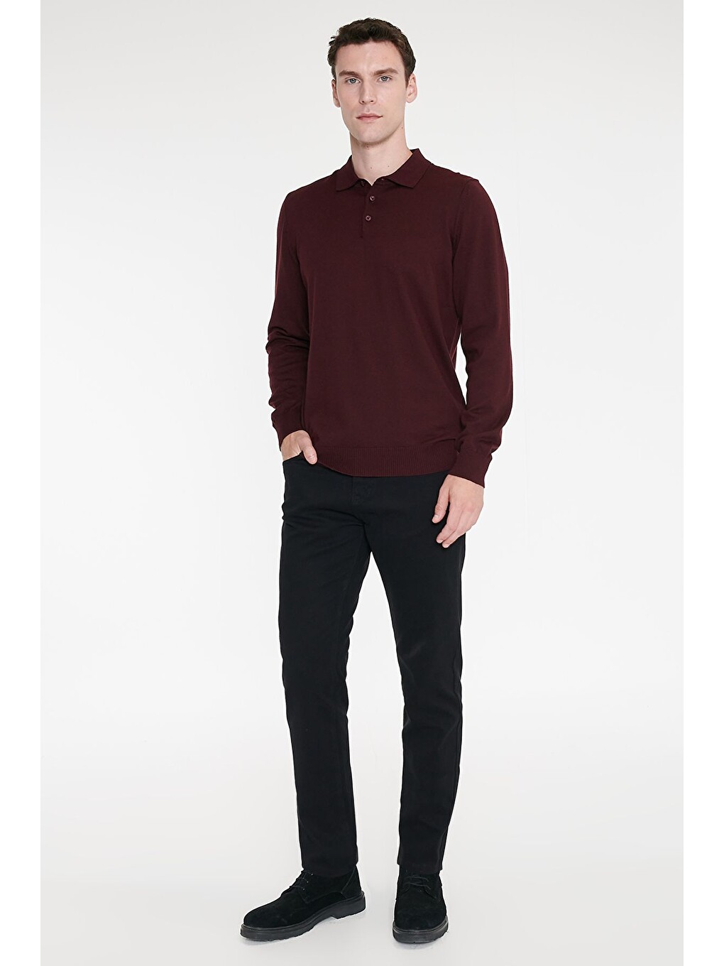 Erkek Siyah Pamuklu Slim Fit Dar Kesim 5 Cepli Esnek Casual Pantolon-2