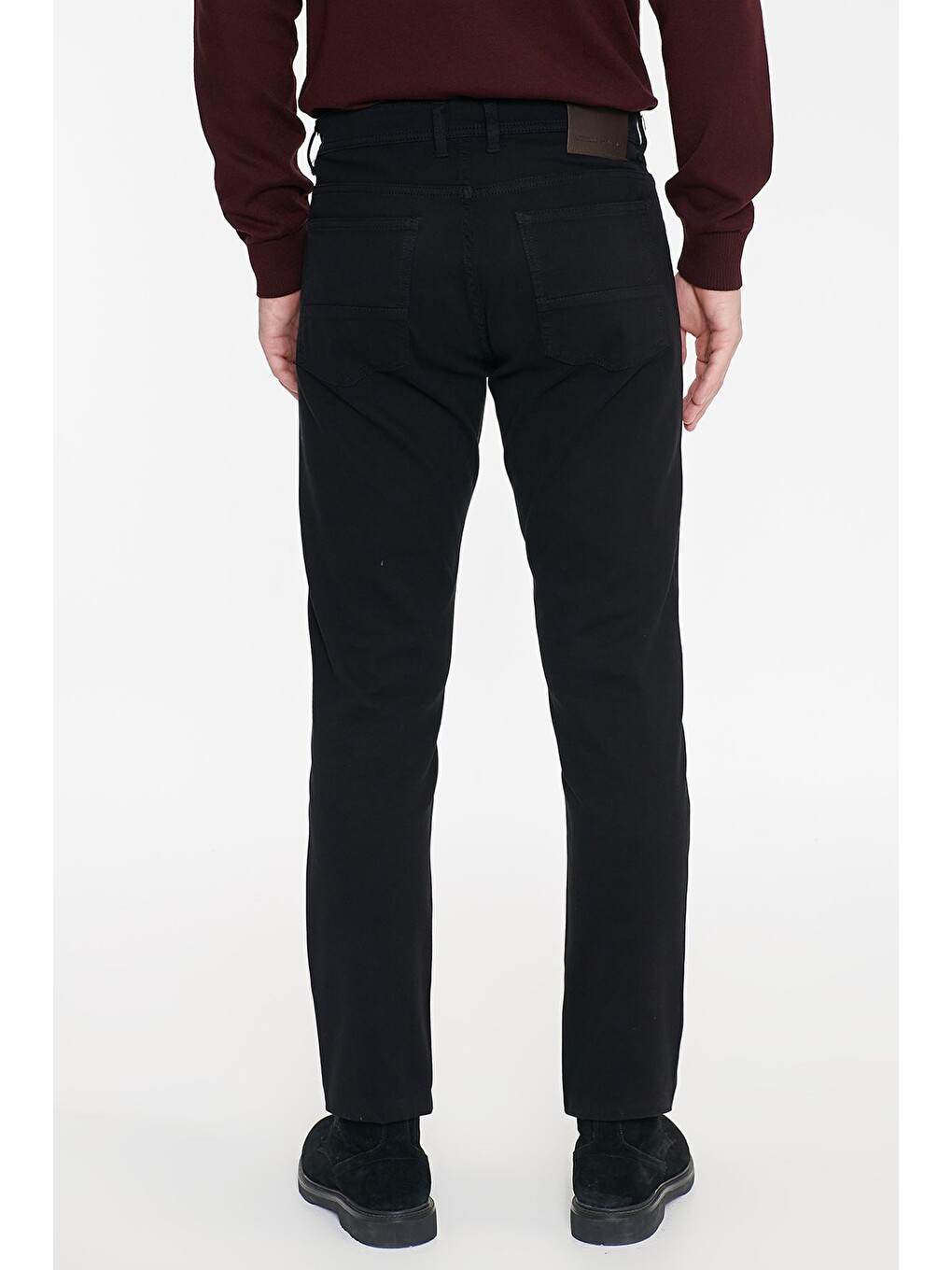 Erkek Siyah Pamuklu Slim Fit Dar Kesim 5 Cepli Esnek Casual Pantolon-4