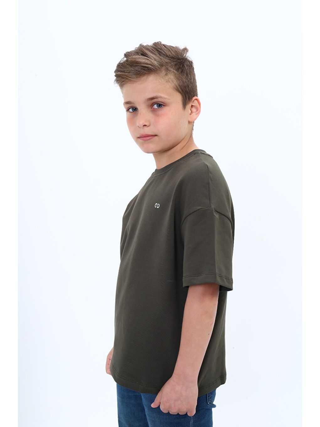 Haki Erkek Çocuk Baskılı Tişört-2