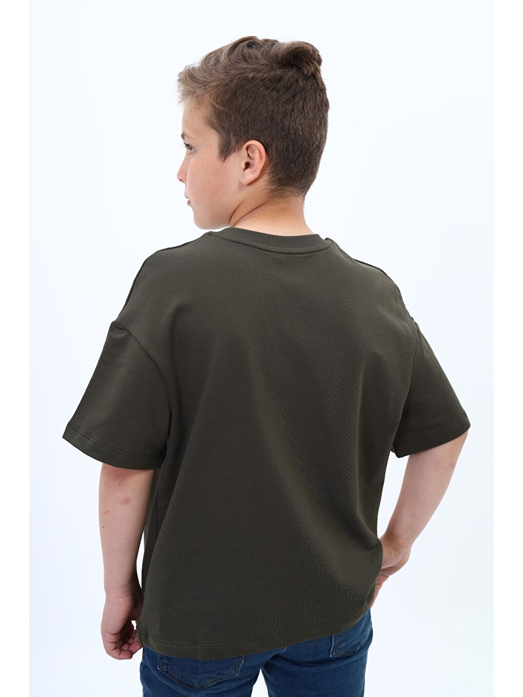 Haki Erkek Çocuk Baskılı Tişört-3