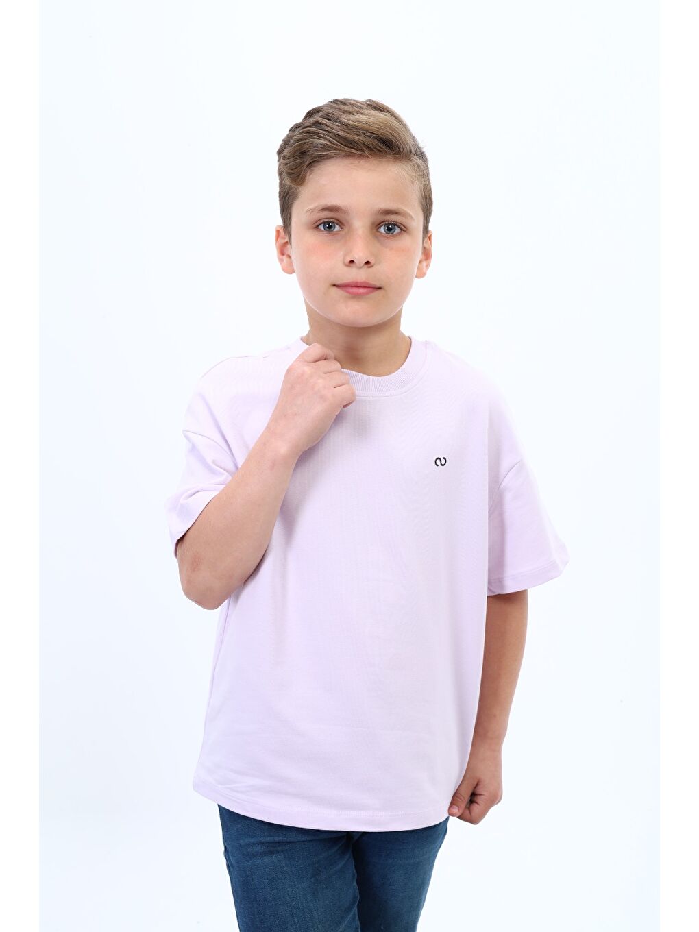 Lila Erkek Çocuk Baskılı Tişört-1