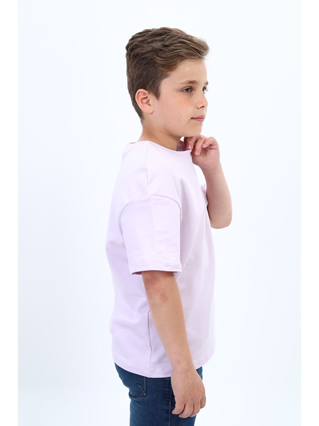Lila Erkek Çocuk Baskılı Tişört-3