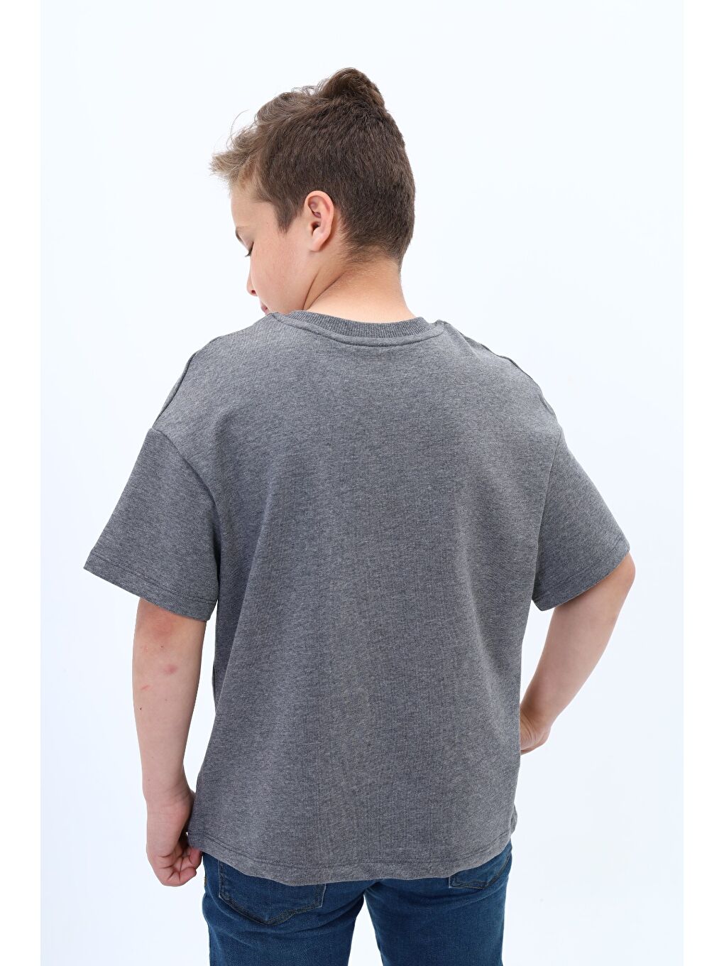 Antrasit Erkek Çocuk Baskılı Tişört-2