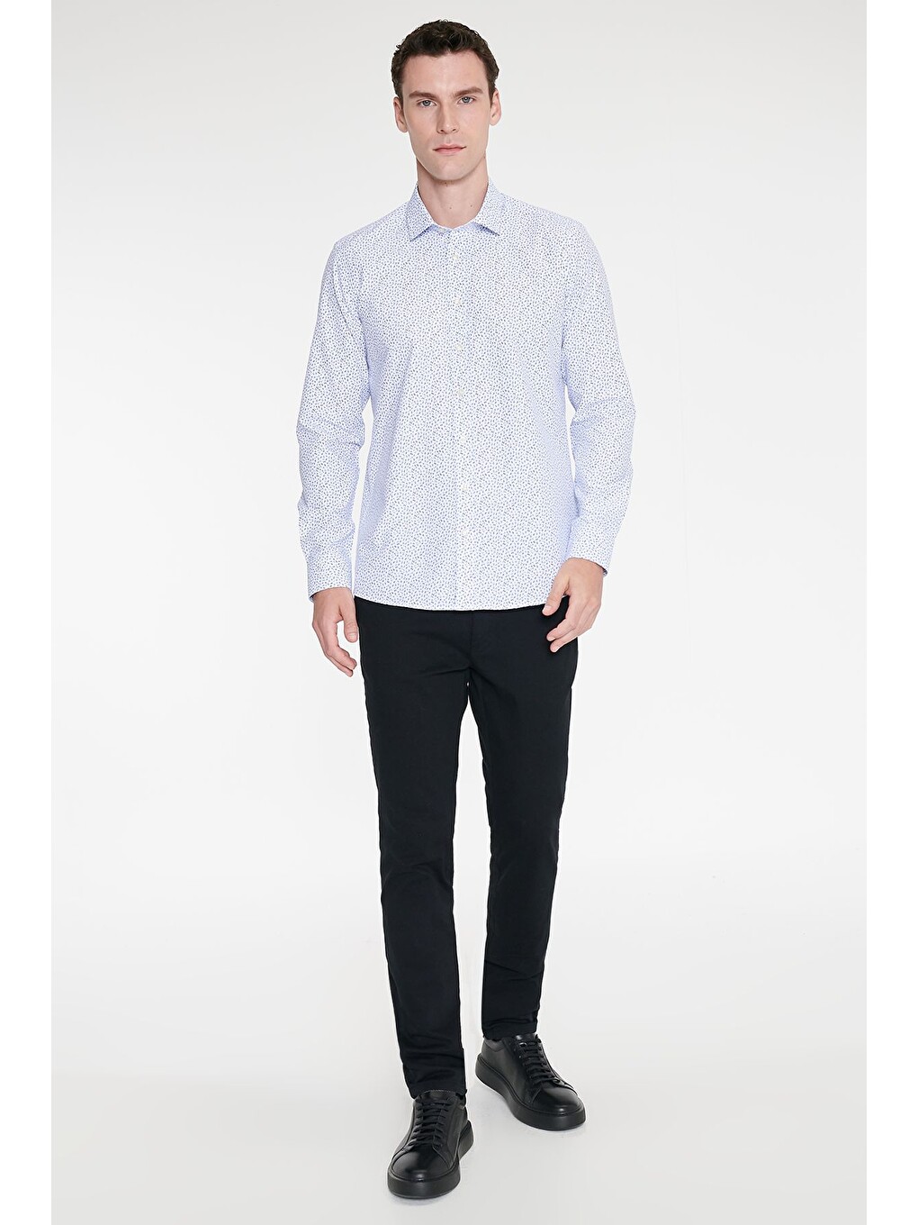 Erkek Siyah Pamuklu Slim Fit Dar Kesim Yan Cepli Armürlü Esnek Casual Pantolon