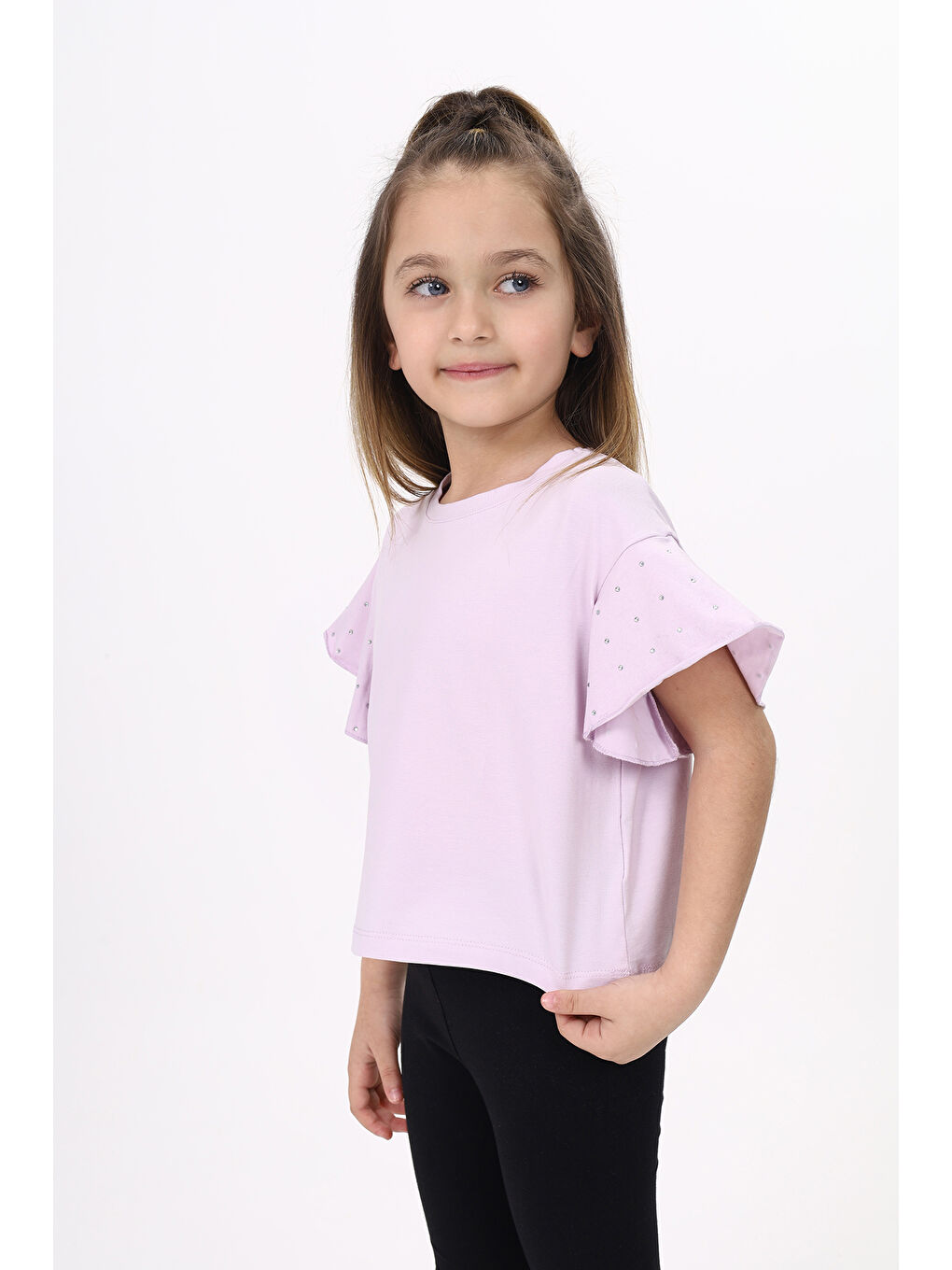 Lila Kız Çocuk Tişört-1