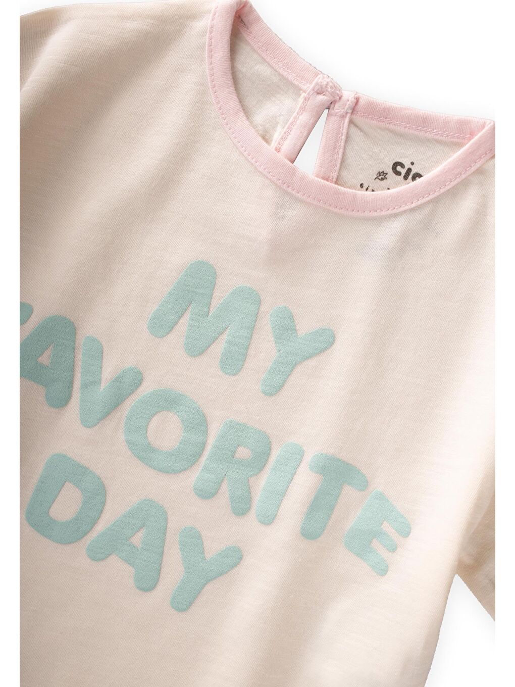 Biye Garnili Oversize Şortlu Takım 1-7 Yaş Ekru-2