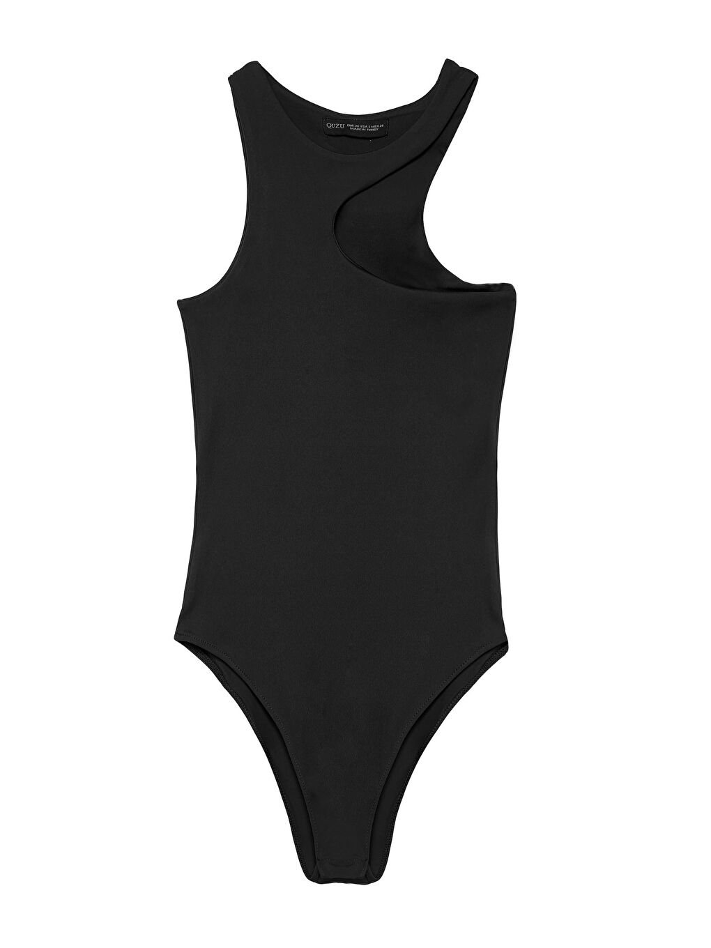 Dekolte Detaylı Bodysuit Siyah