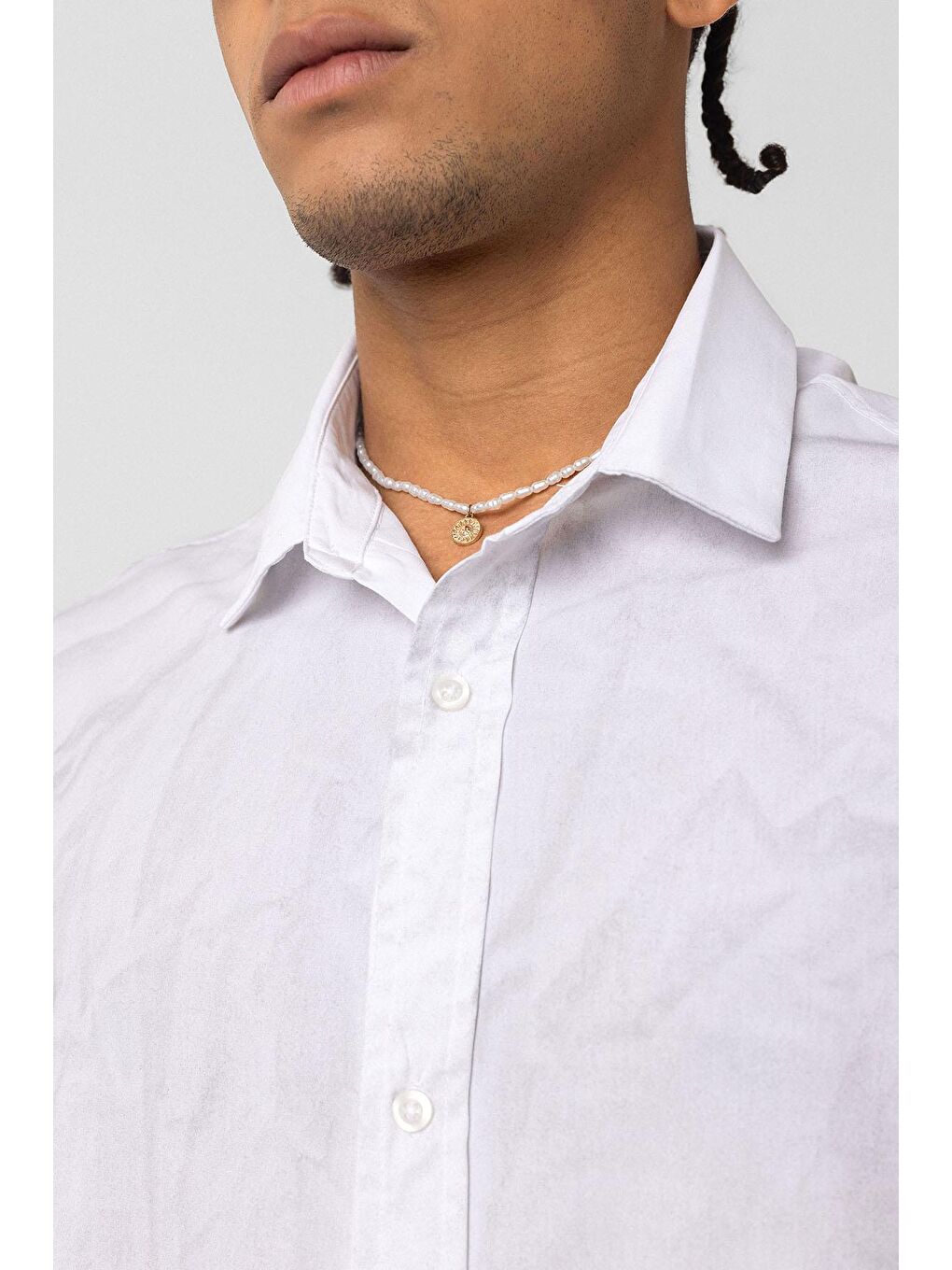 Oversize Yıkamalı Poplin Gömlek Ekru-3