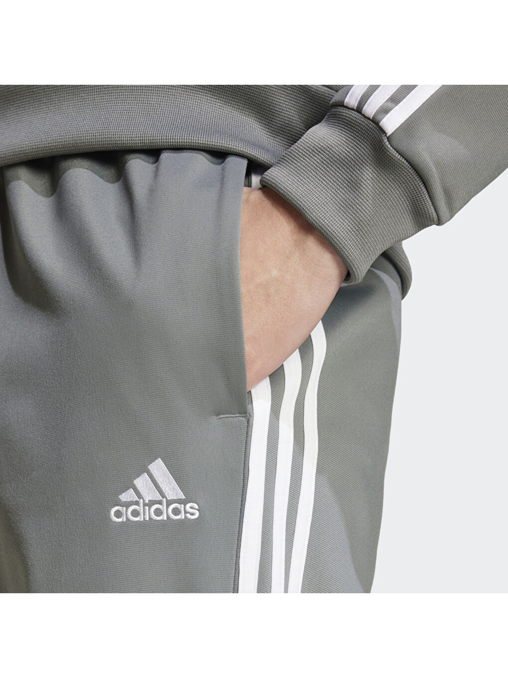 Adidas Gri 3 Stripes Tricot Erkek Gri Eşofman Takımı - 4