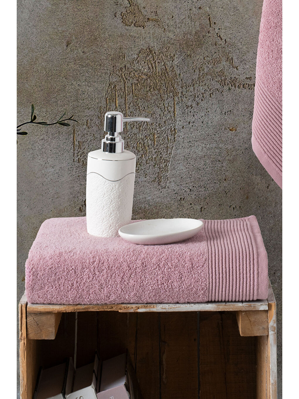 Pembe Royal Serisi 2’li Havlu Seti – 50x90 & 90x150 cm, 500 gsm Premium-1
