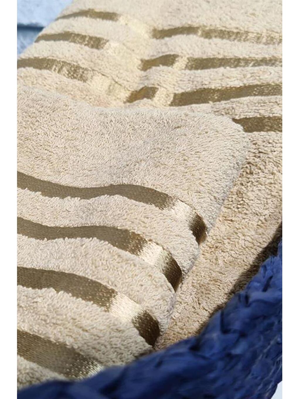 Kahverengi Plain %100 Pamuklu Jakarlı 2 Li Havlu Seti Cappucino-2