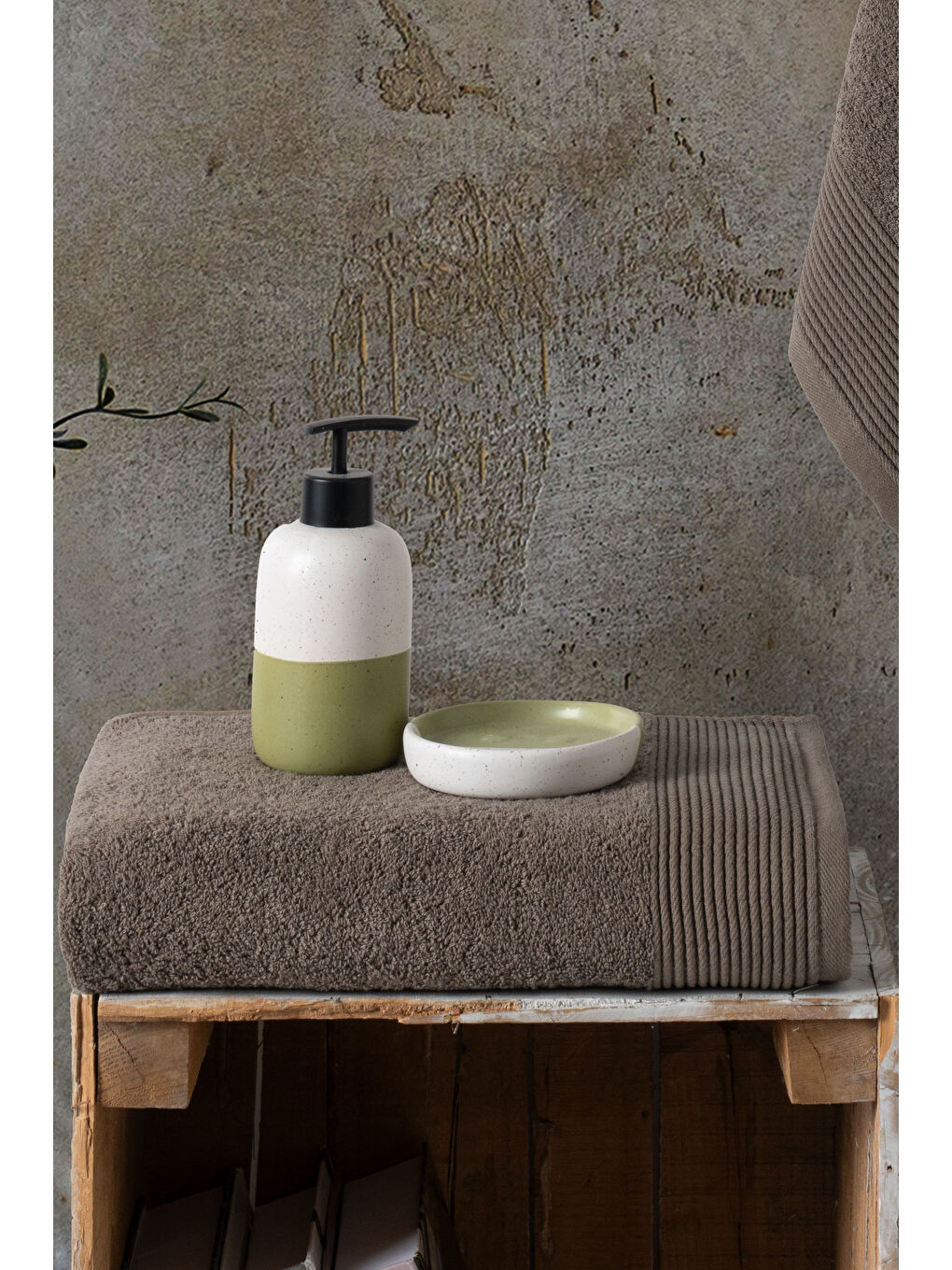 Kahverengi Royal Serisi 2’li Havlu Seti – 50x90 & 90x150 cm, 500 gsm Premium-1