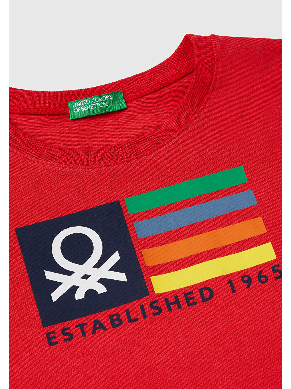Erkek Çocuk Kırmızı Benetton Logo Baskılı Tişört-2