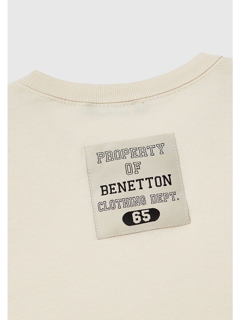 Ekru Erkek Çocuk Krem Logo Baskı Detaylı Oversize Tişört-2