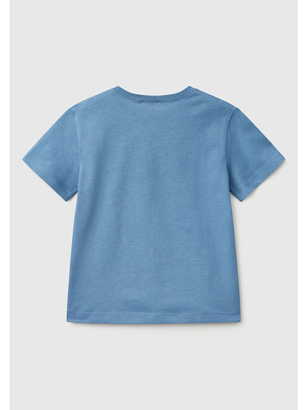 Erkek Çocuk Havacı Mavi Benetton Logo Baskılı Tişört-1