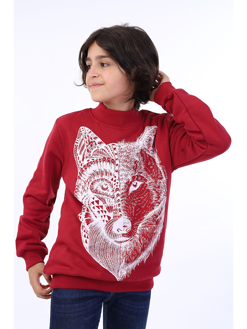 Toontoykids Bordo Erkek Çocuk Baskılı Sweatshirt