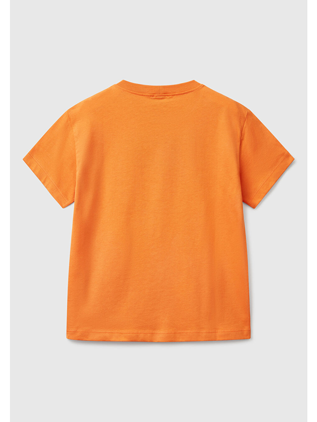Erkek Çocuk Turuncu Benetton Logo Baskılı Tişört-1