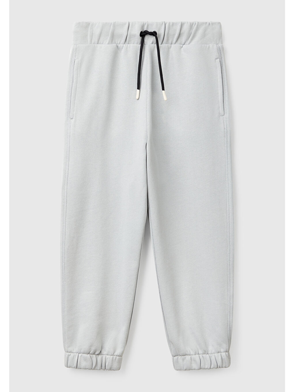 Erkek Çocuk Gri Melanj Arka Cebi Logo Detaylı Büzgü İpli Jogger Eşofman Altı