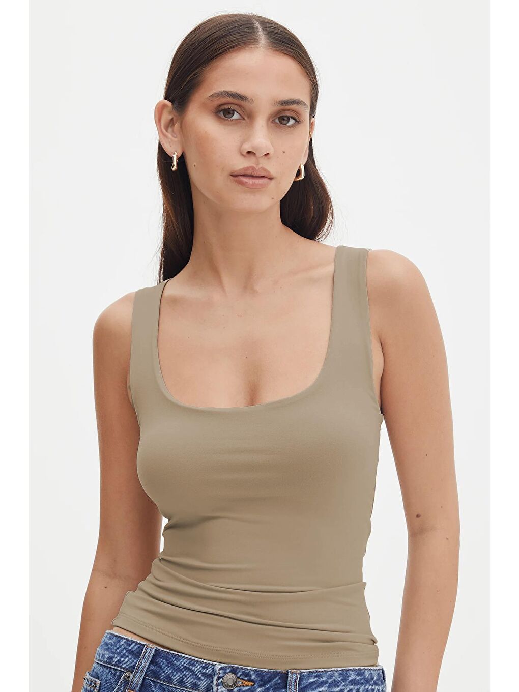 Bej Kalın Askılı Kadın Atlet-3