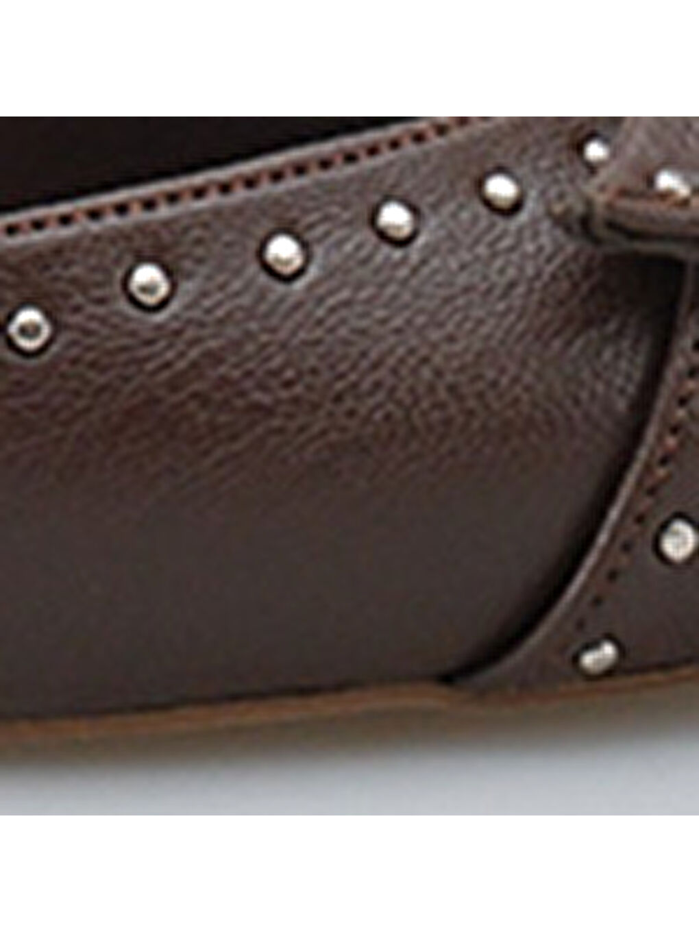 Kahverengi Gisela Orta Topuklu Metal Zımbalı Fiyonklu Arkası Açık Kadın Ayakkabı-6