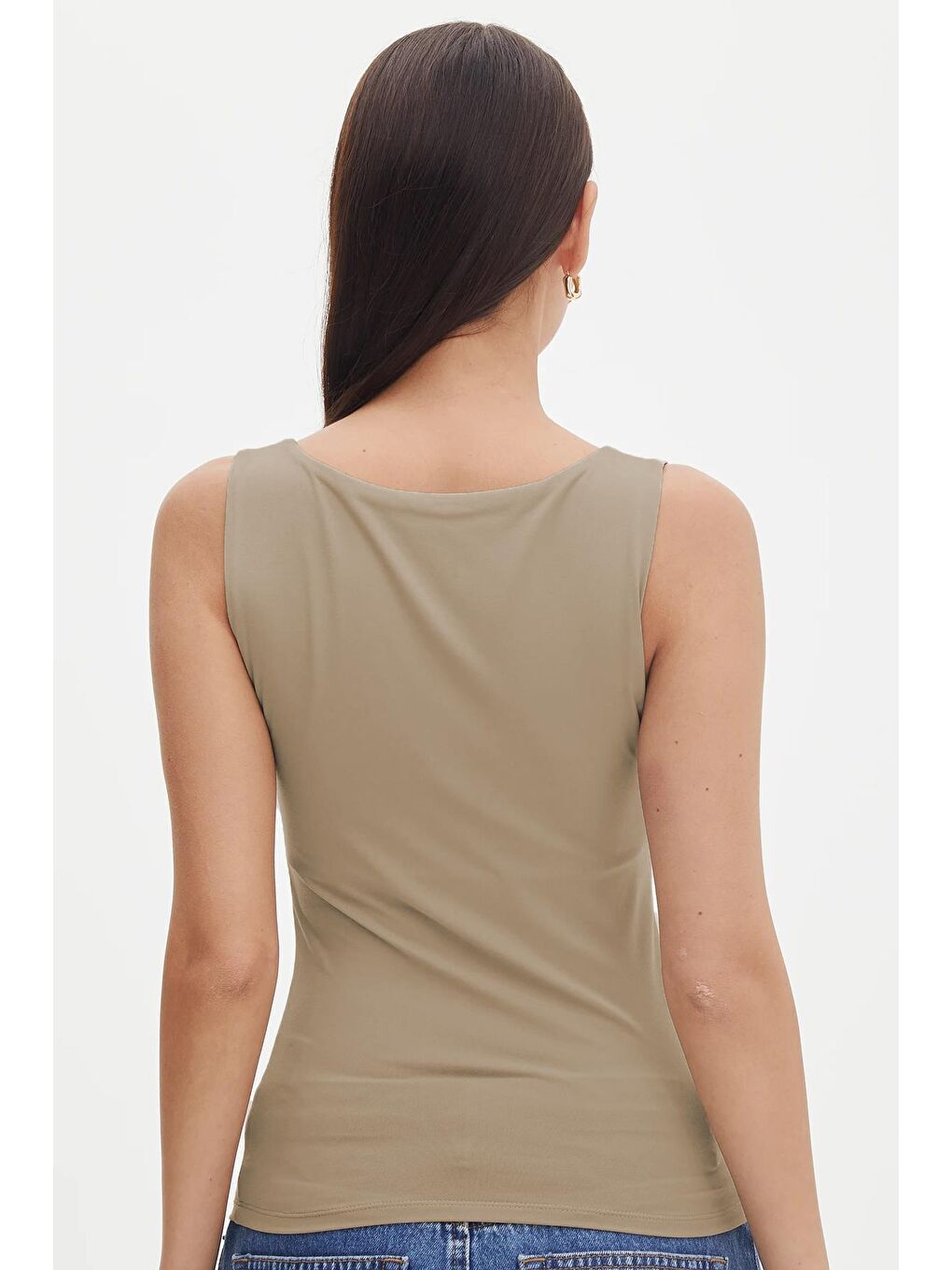 Bej Kalın Askılı Kadın Atlet-4