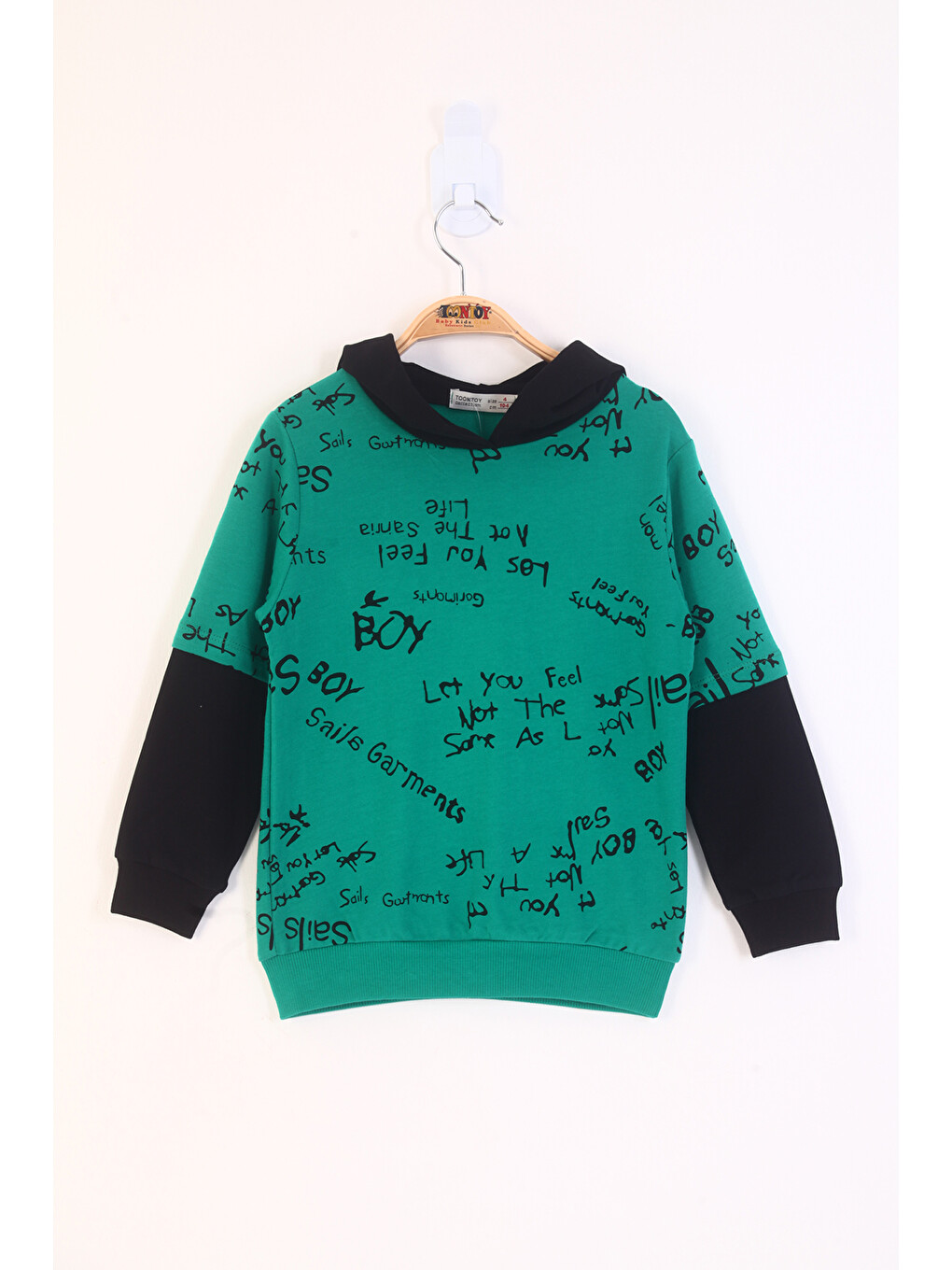 Kırmızı Erkek Çocuk Yazı Baskılı Sweatshirt-8