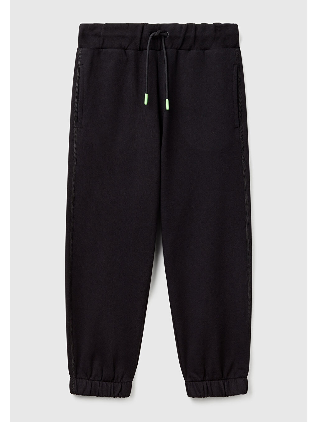 Erkek Çocuk Siyah Arka Cebi Logo Detaylı Büzgü İpli Jogger Eşofman Altı
