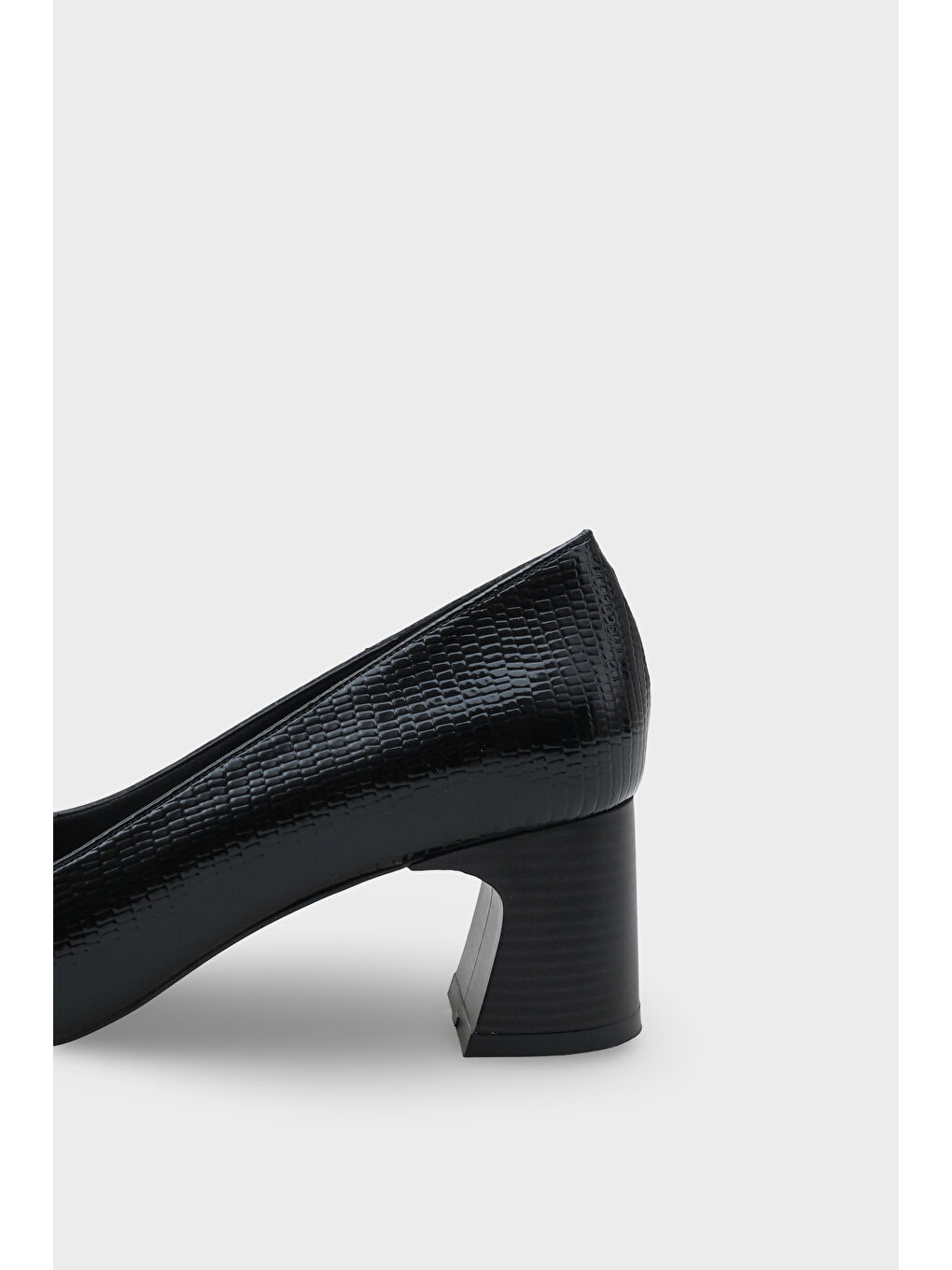 Siyah Krysta Kalın Orta Topuklu Kadın Günlük Ayakkabı-3