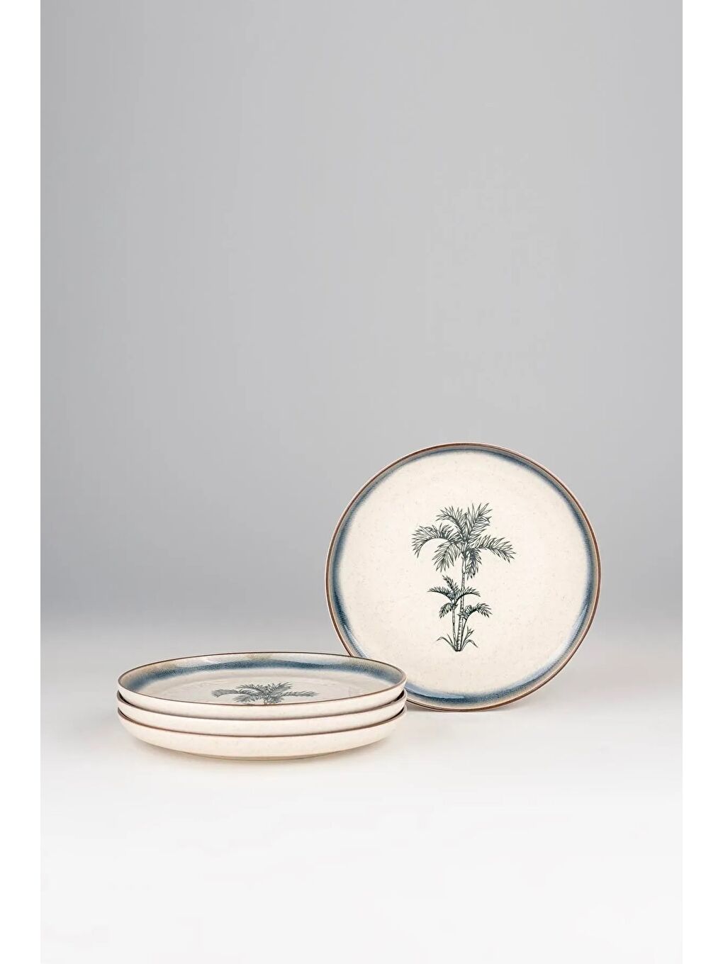 Kahverengi Palmiye Pasta Tabağı 4 Parça 21cm NPMOD21DUS4880794-1