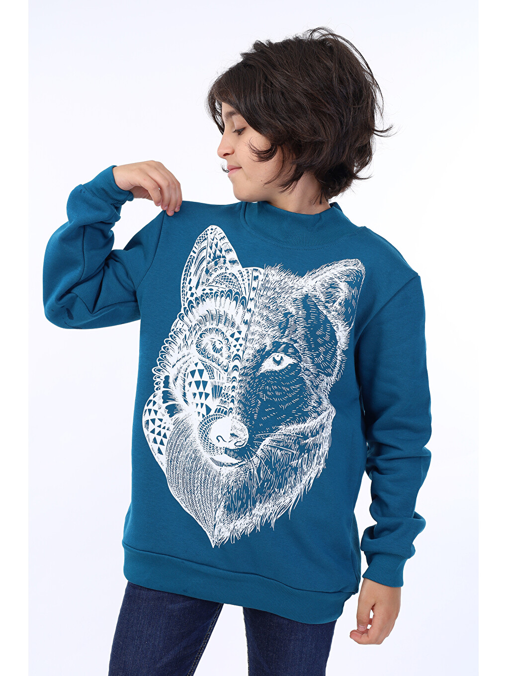 Sarı Erkek Çocuk Baskılı Sweatshirt