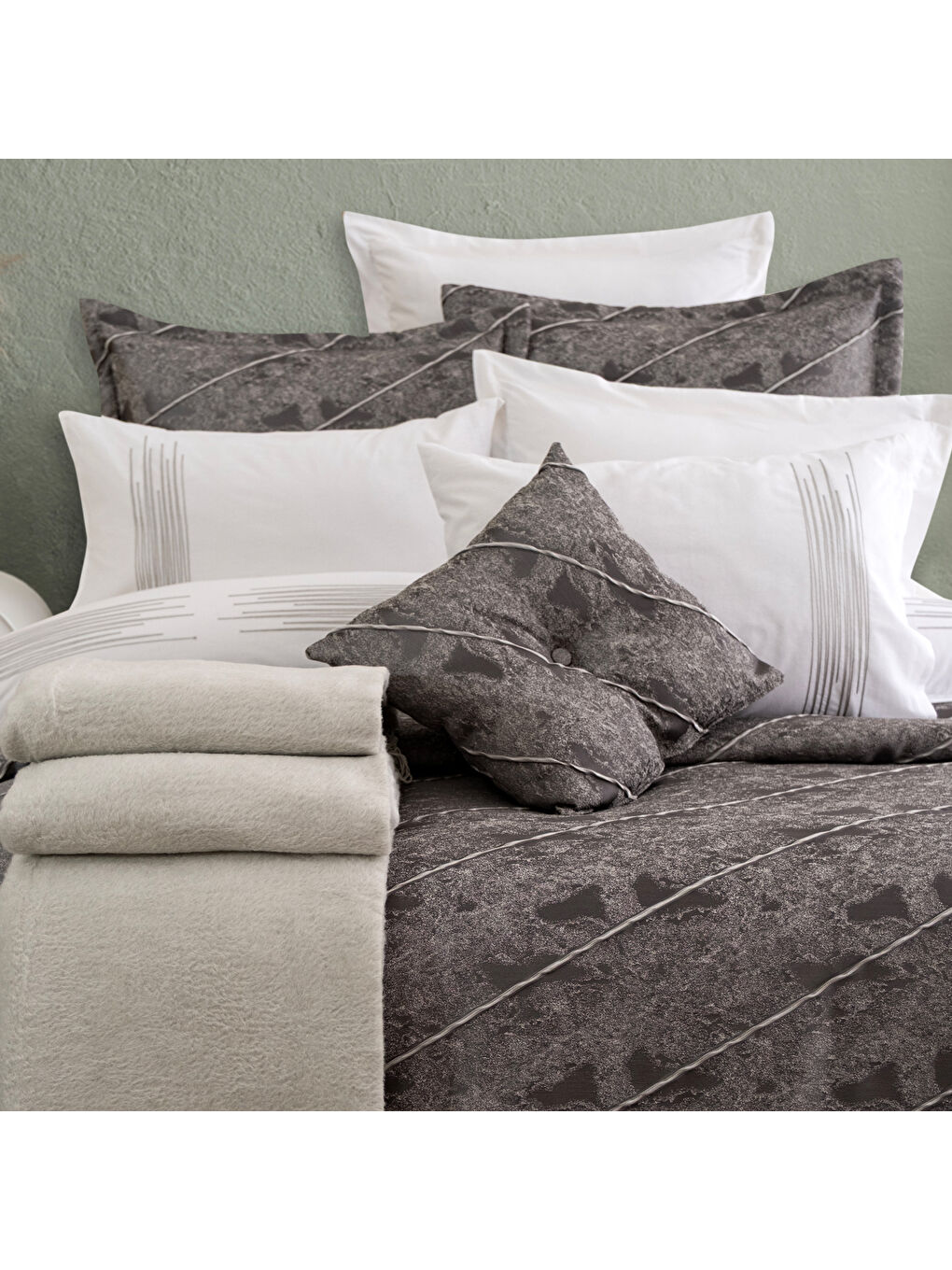 Home Paloma Çeyiz Seti 11 Parça-Gri-3