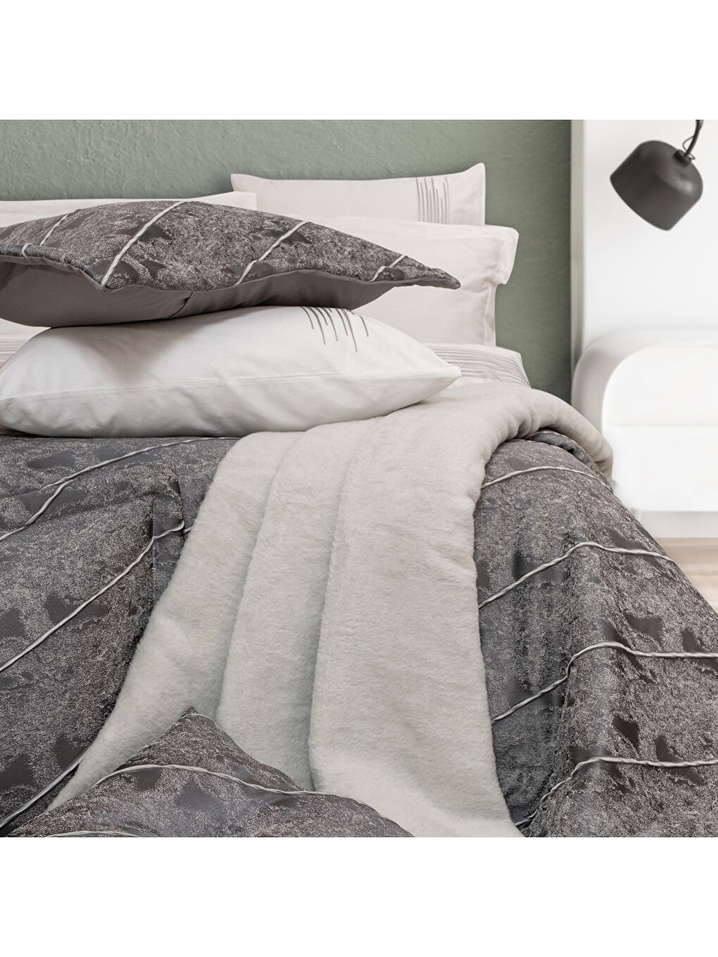 Home Paloma Çeyiz Seti 11 Parça-Gri-4