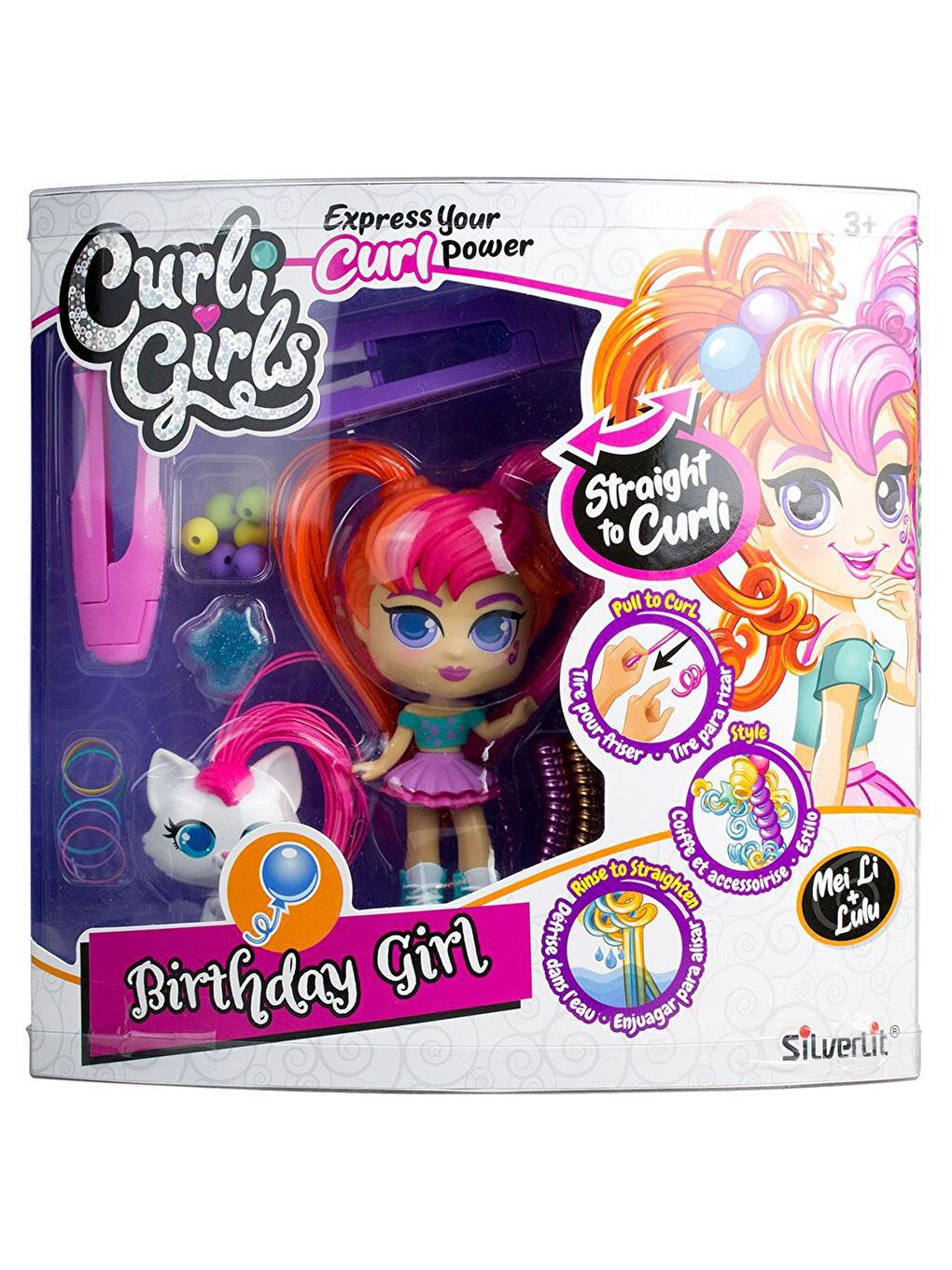 Silverlit Karışık Curli Girls Bebek ve Hayvan 2'li Set - Mei Li ve Lulu - 3