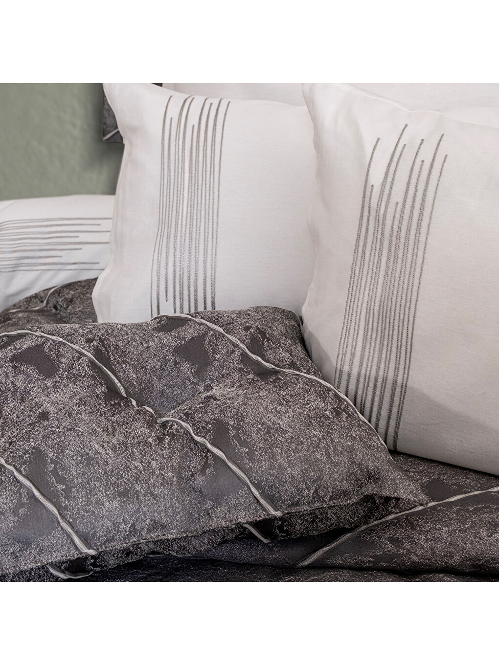 Home Paloma Çeyiz Seti 11 Parça-Gri-5