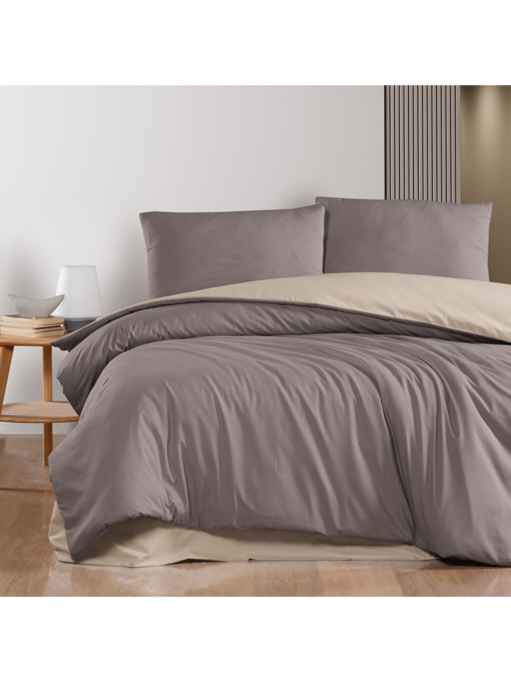 Home Mia Çift Kişilik Nevresim Takımı 4 Parça-Kahverengi