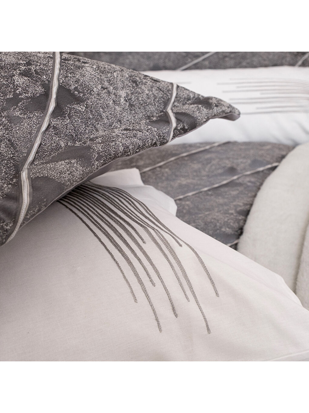 Home Paloma Çeyiz Seti 11 Parça-Gri-6