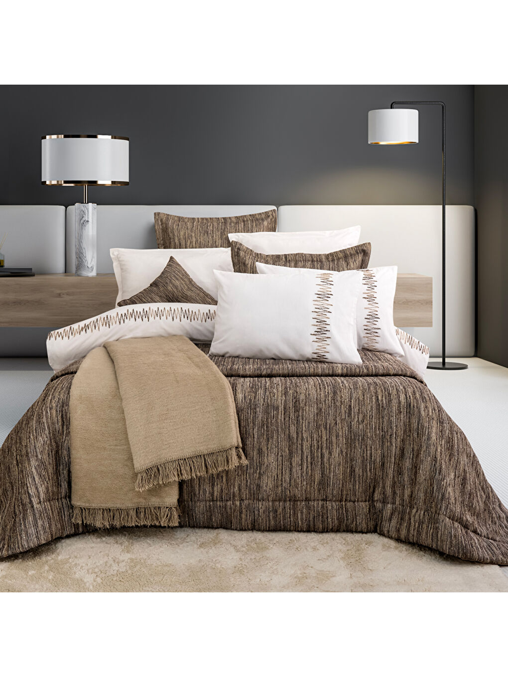 Sarı Home Macro Çeyiz Seti 11 Parça-Gold