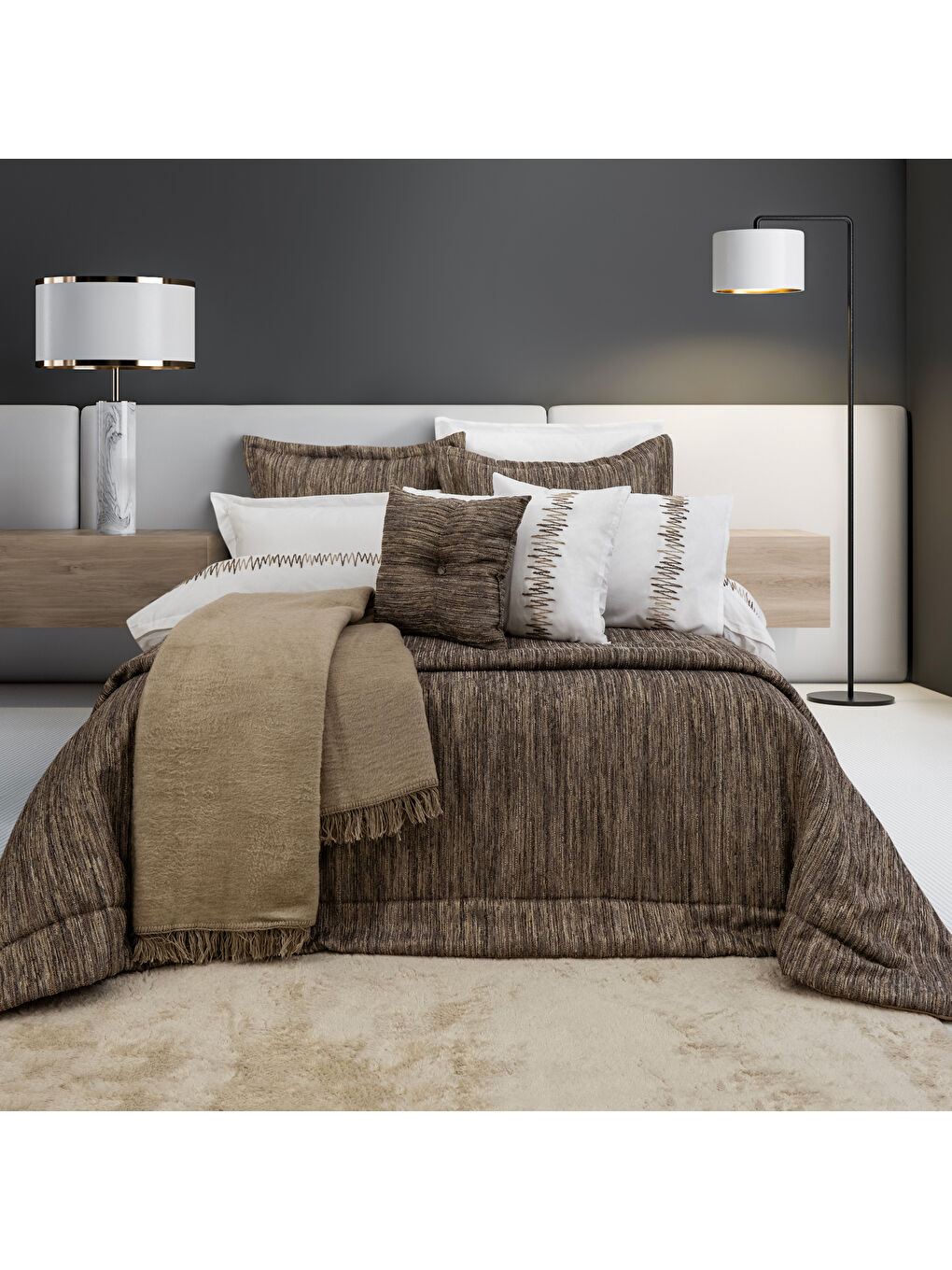 Sarı Home Macro Çeyiz Seti 11 Parça-Gold-1