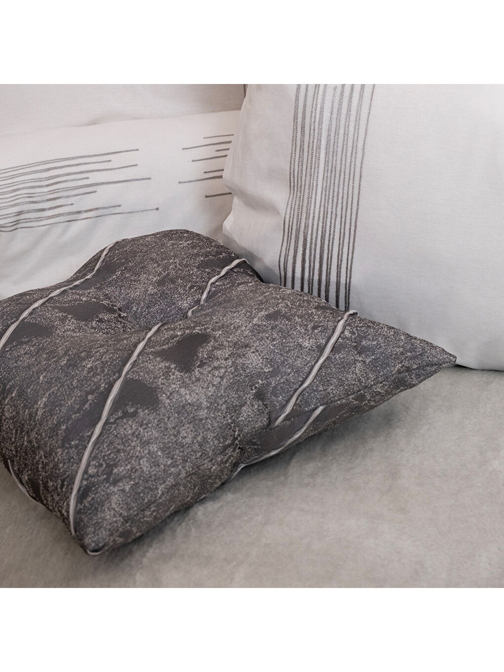 Home Paloma Çeyiz Seti 11 Parça-Gri-9