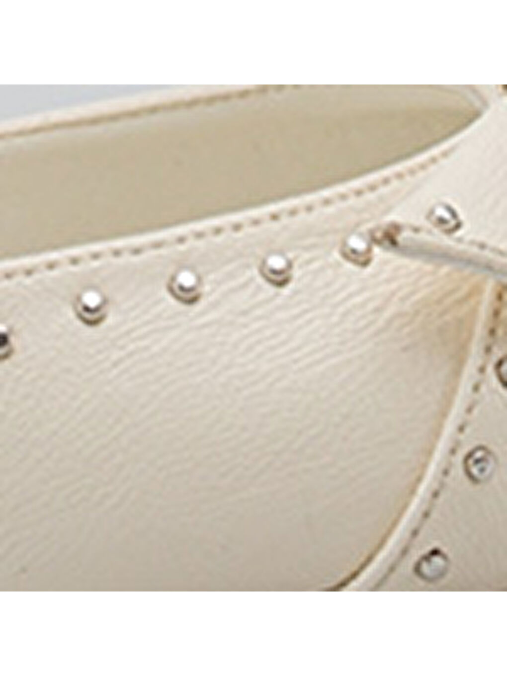 Ekru Gisela Orta Topuklu Metal Zımbalı Fiyonklu Arkası Açık Kadın Ayakkabı-5