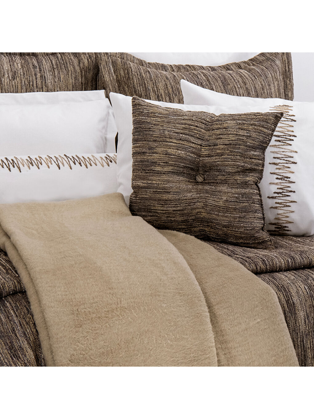 Sarı Home Macro Çeyiz Seti 11 Parça-Gold-5