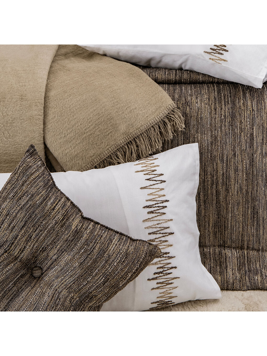 Sarı Home Macro Çeyiz Seti 11 Parça-Gold-6