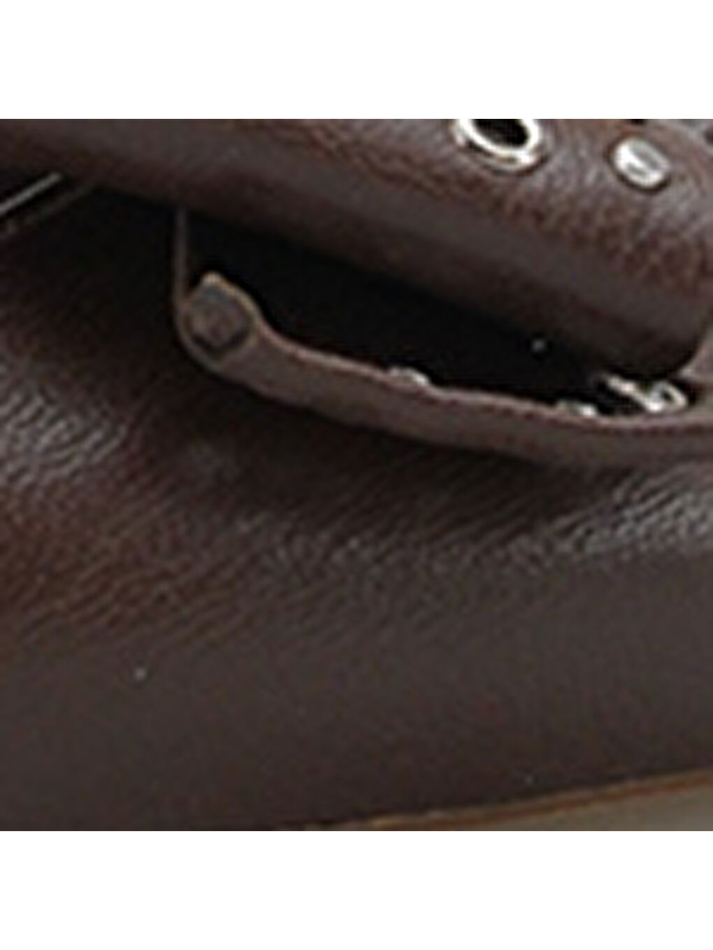 Kahverengi Nancie Orta Topuklu Metal Zımbalı Fiyonklu Arkası Açık Kadın Ayakkabı-6