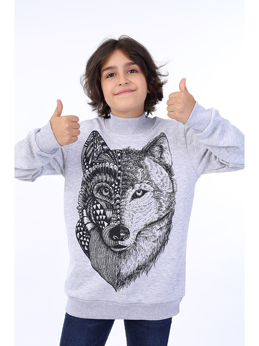 Antrasit Erkek Çocuk Baskılı Sweatshirt-6