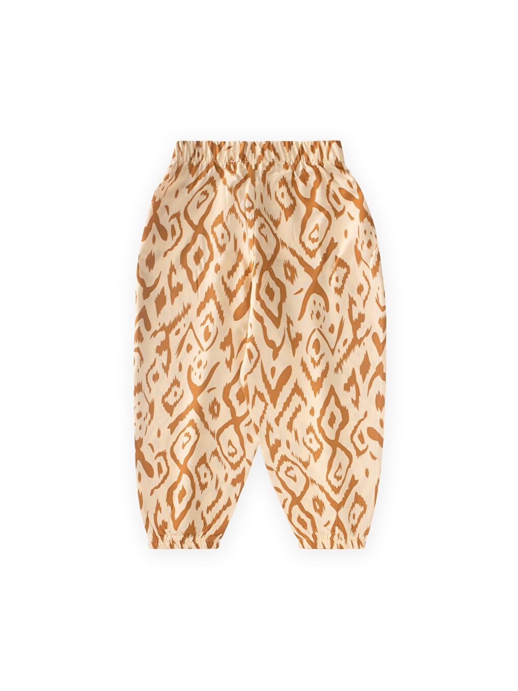 Desenli Viskon Şalvar 2-10 Yaş Bej-1