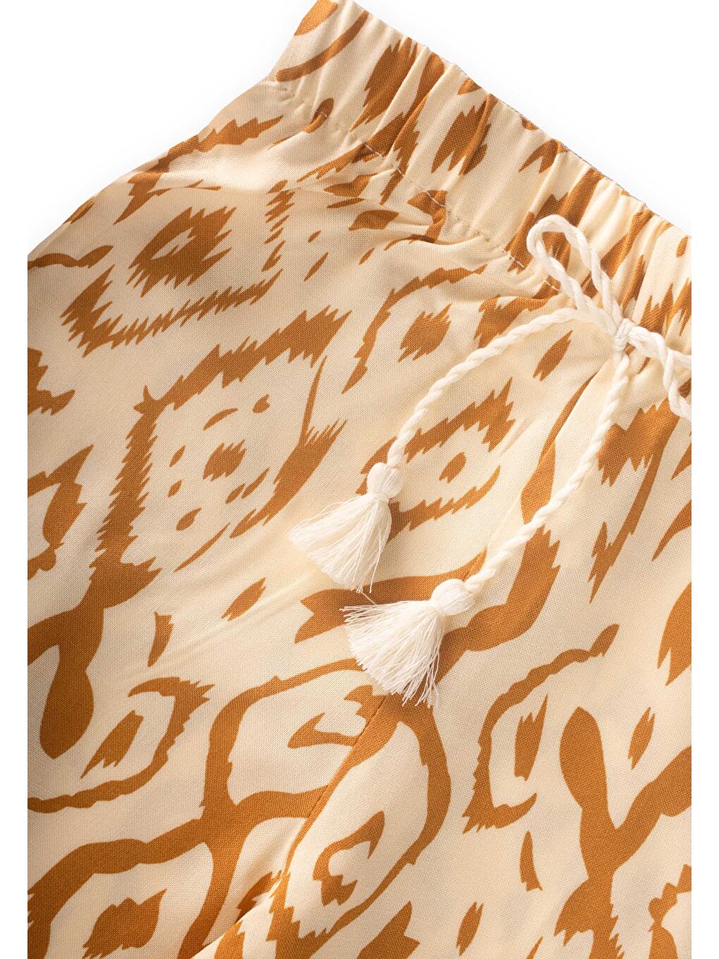 Desenli Viskon Şalvar 2-10 Yaş Bej-2