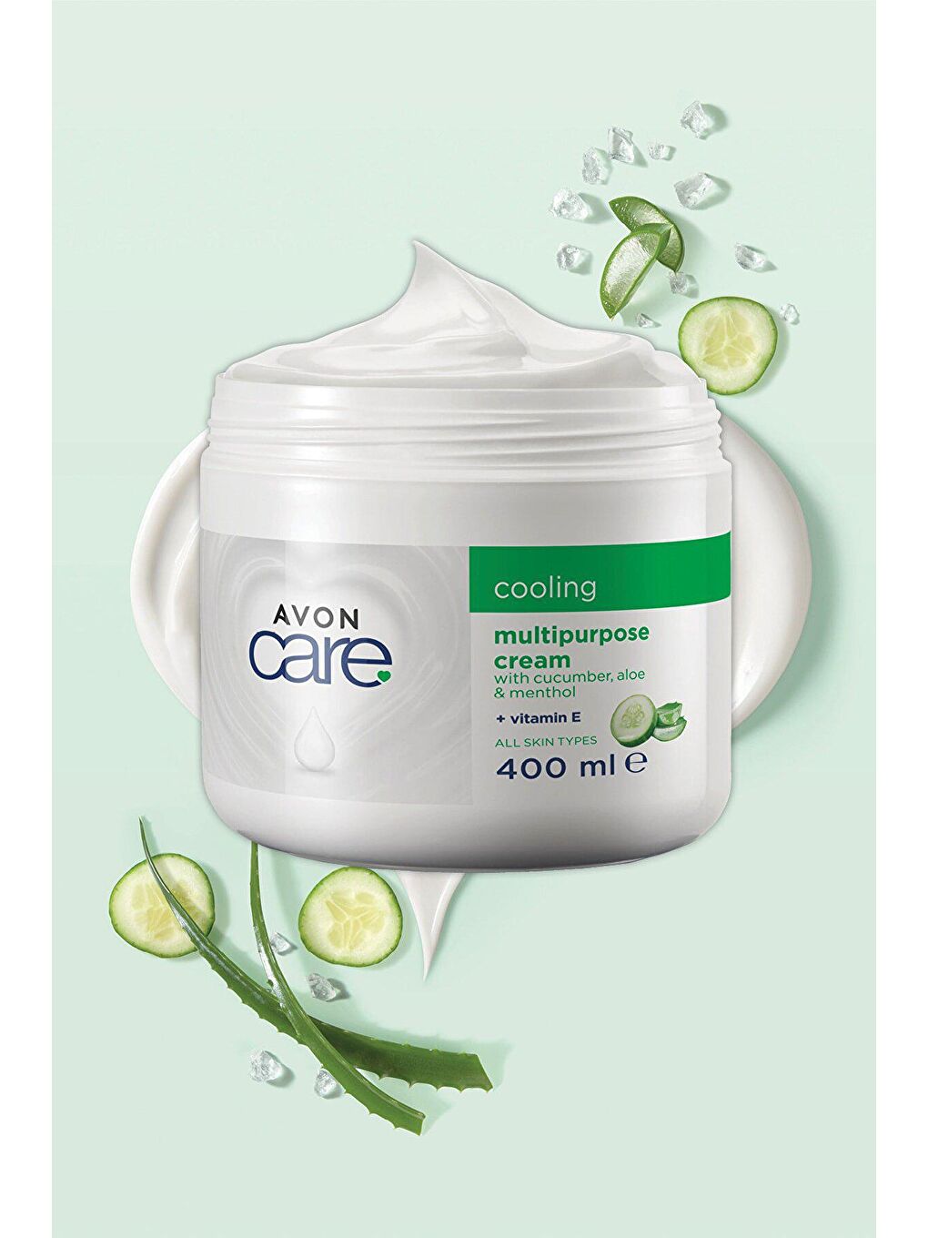 AVON Renksiz Care Cooling  Salatalık, Aloe ve Mentollü E Vitaminli Çok Amaçlı Krem 400 Ml. - 1