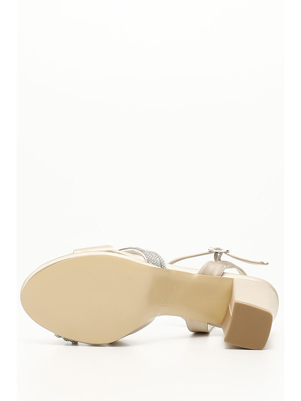 Bej TEN  Kalın Ökçeli Platformlu Bantlı Kadın Topuklu Ayakkabı 37013-3