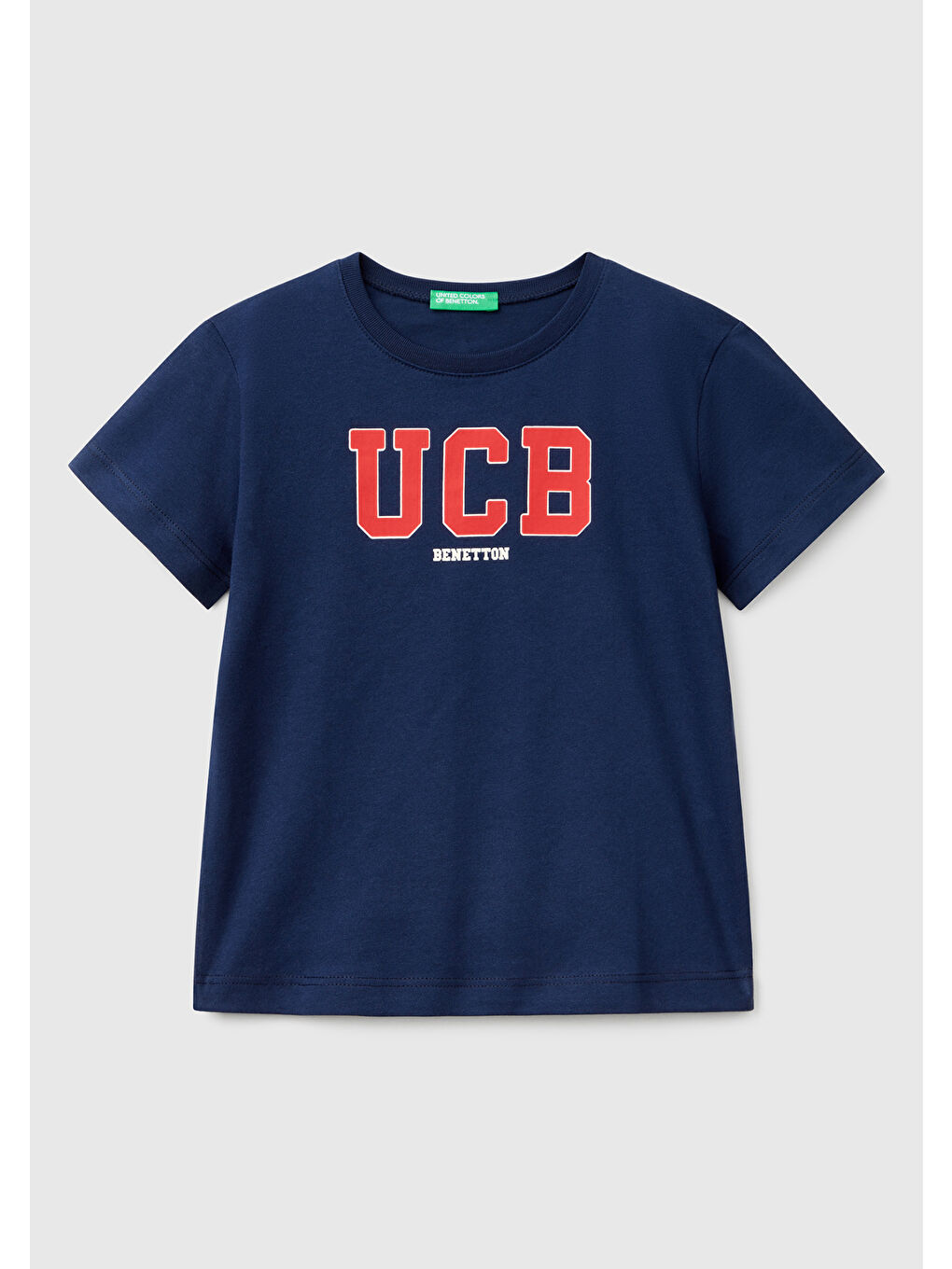 Erkek Çocuk Lacivert Benetton Logo Baskılı Tişört